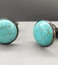 Men’s Turquoise Coloured Howlite Bezel Set Gunmetal Cufflinks Gift Boxed - Image 7