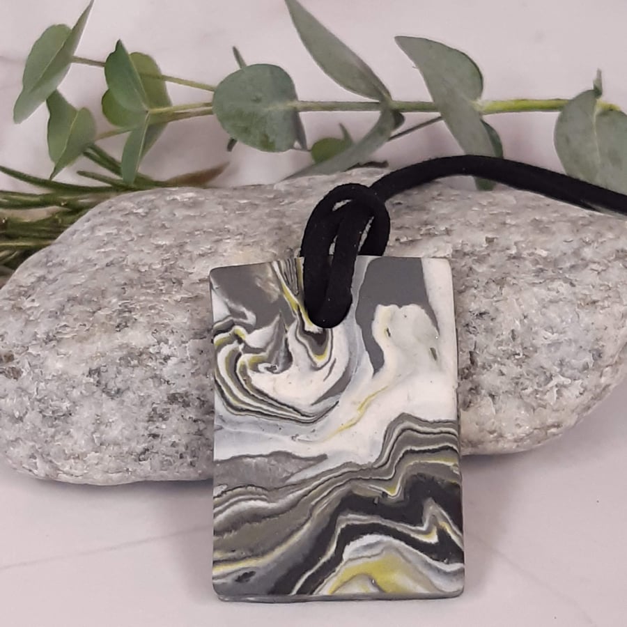 Rectangular polymer clay pendant