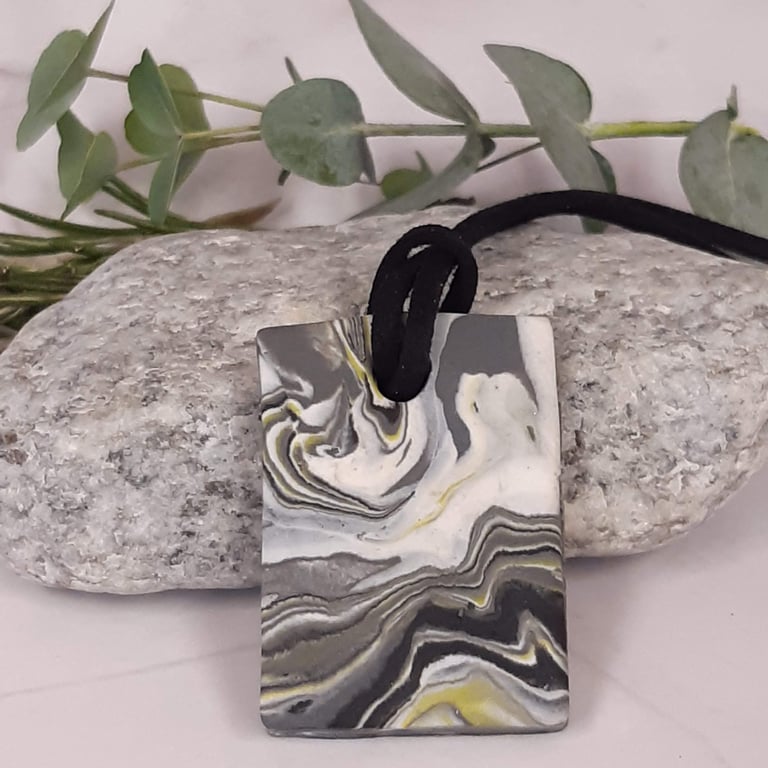 Rectangular polymer clay pendant