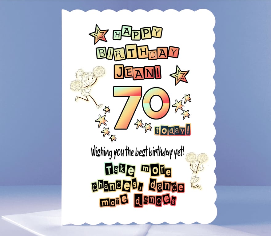 Personalised 70th Birthday Card - Dance More Dances!