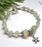 Designer Faceted Mystic Prehnite Gemstone Bracelet  - Image 4