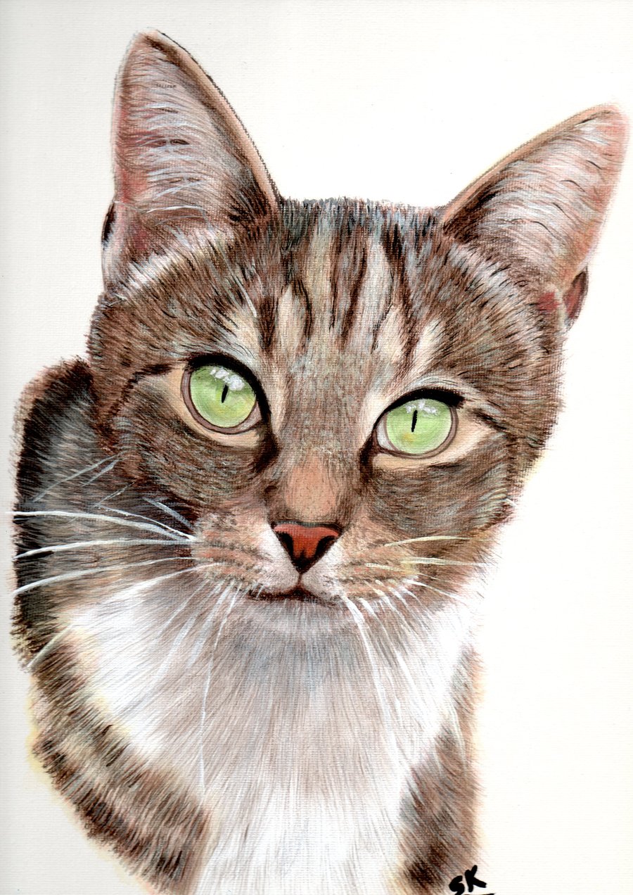 Custom Pet Portrait Painting - One Subject - Medium (12" x 8" approx)