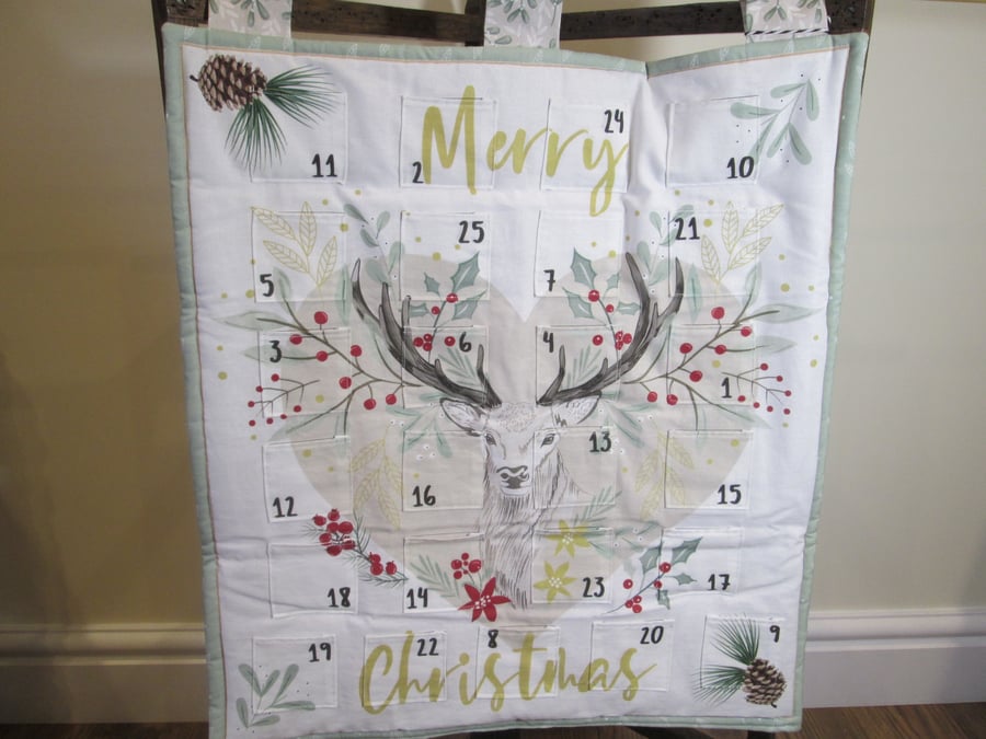 Reusable Fabric Advent Calendar (Stag)