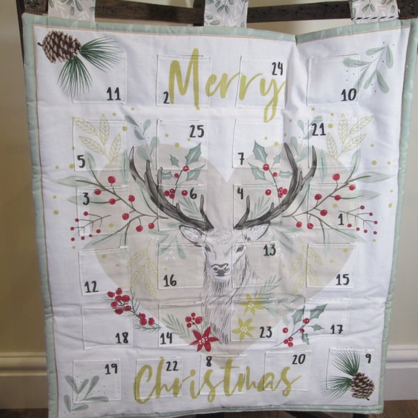 Reusable Fabric Advent Calendar (Stag)