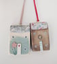 Set of 2 Wooden Floral House Hanging Decorations