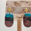 Portrait scrap pilldangle earrings