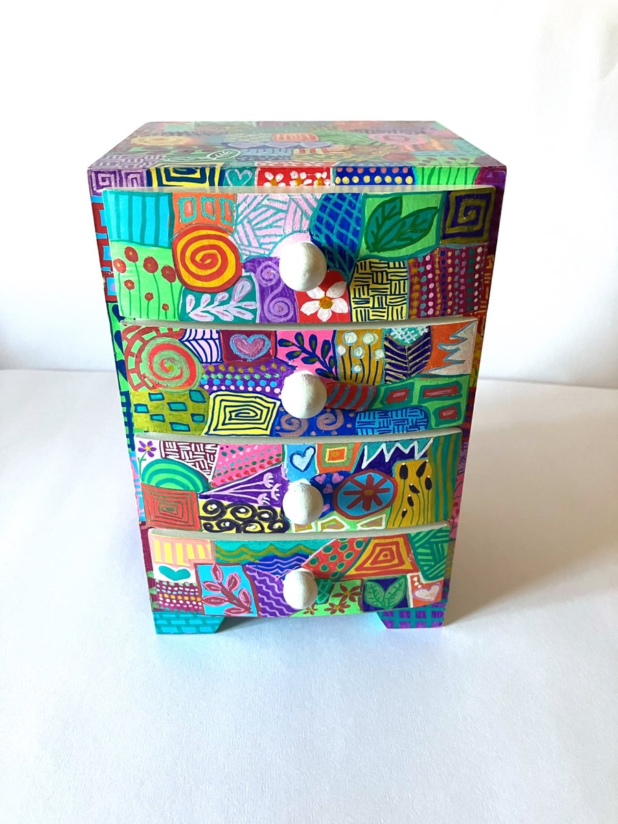Up cycled mini hand painted drawer set