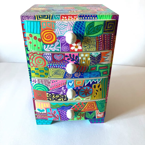 Up cycled mini hand painted drawer set