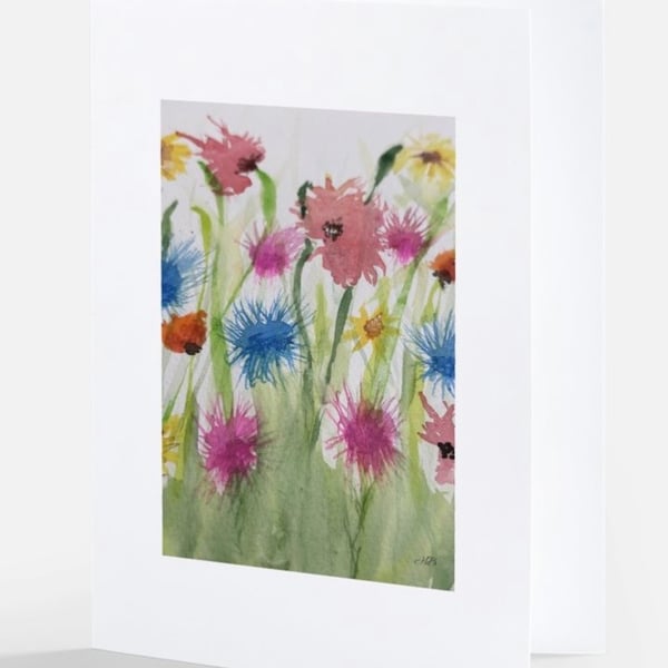 Wildflowers Watercolour Printed Greeting Cards Notelets