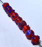 Handmade orange and blue lamp work glass beads - Image 7