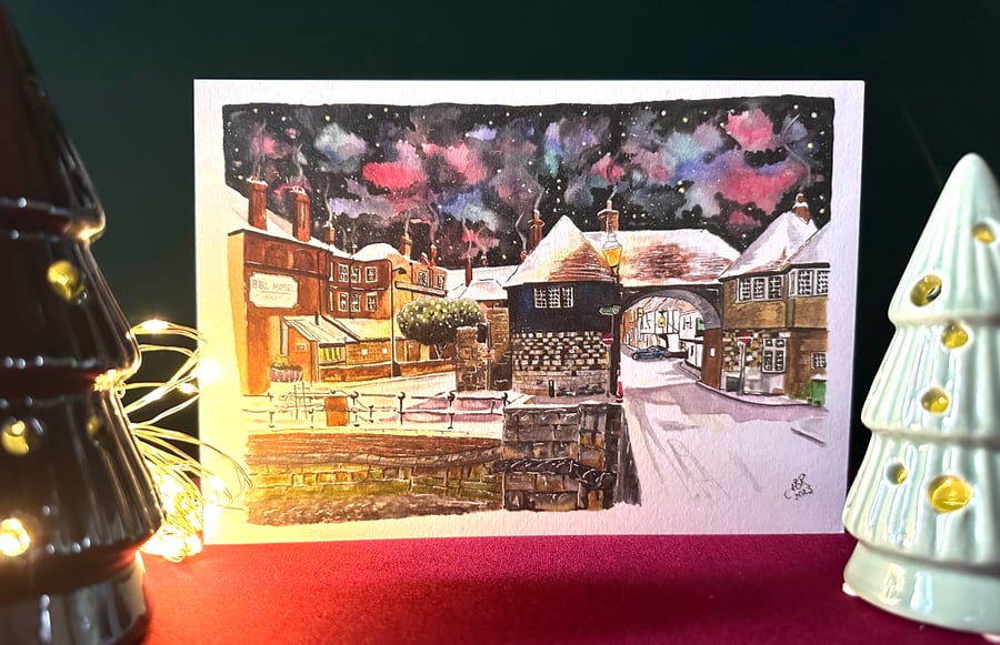 Beautiful C5 Christmas Cards "Tollbridge Sandwich, Kent"
