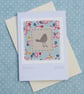 Little Bird hand-stitched miniature textile on card for birthday or, any day! - Image 3