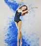 Ballerina dancing girl. Original Watercolour Painting. - Image 5