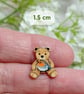 Tiny Robin Bear Pin, Handmade Tiny Teddy Bear Badge, Bereavement Brooch Gift - Image 4