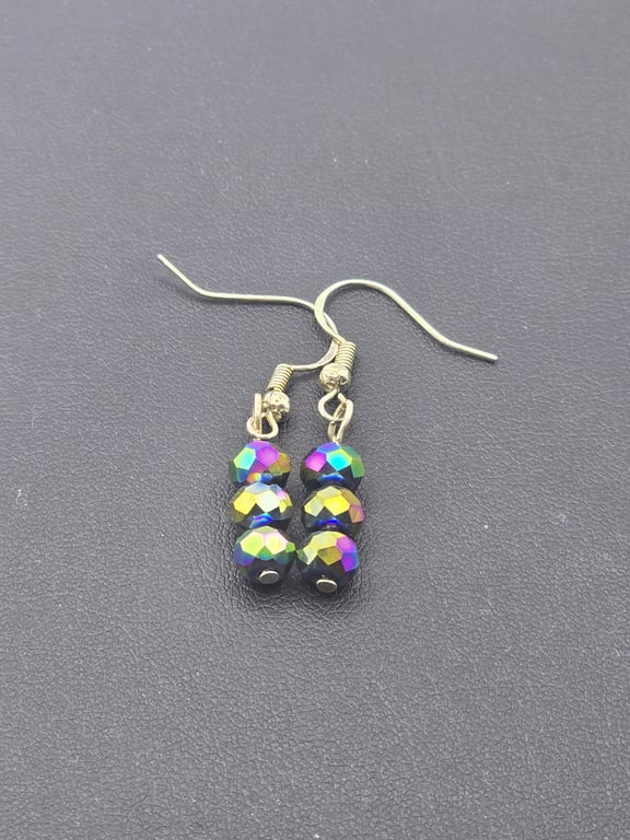 Multi coloured faceted earrings