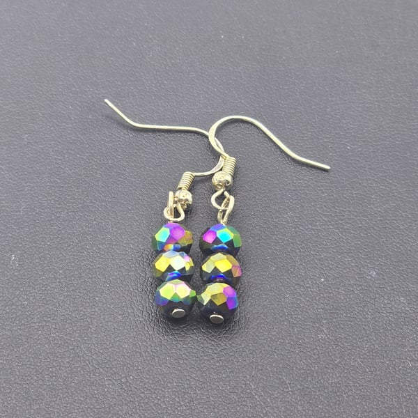 Multi coloured faceted earrings