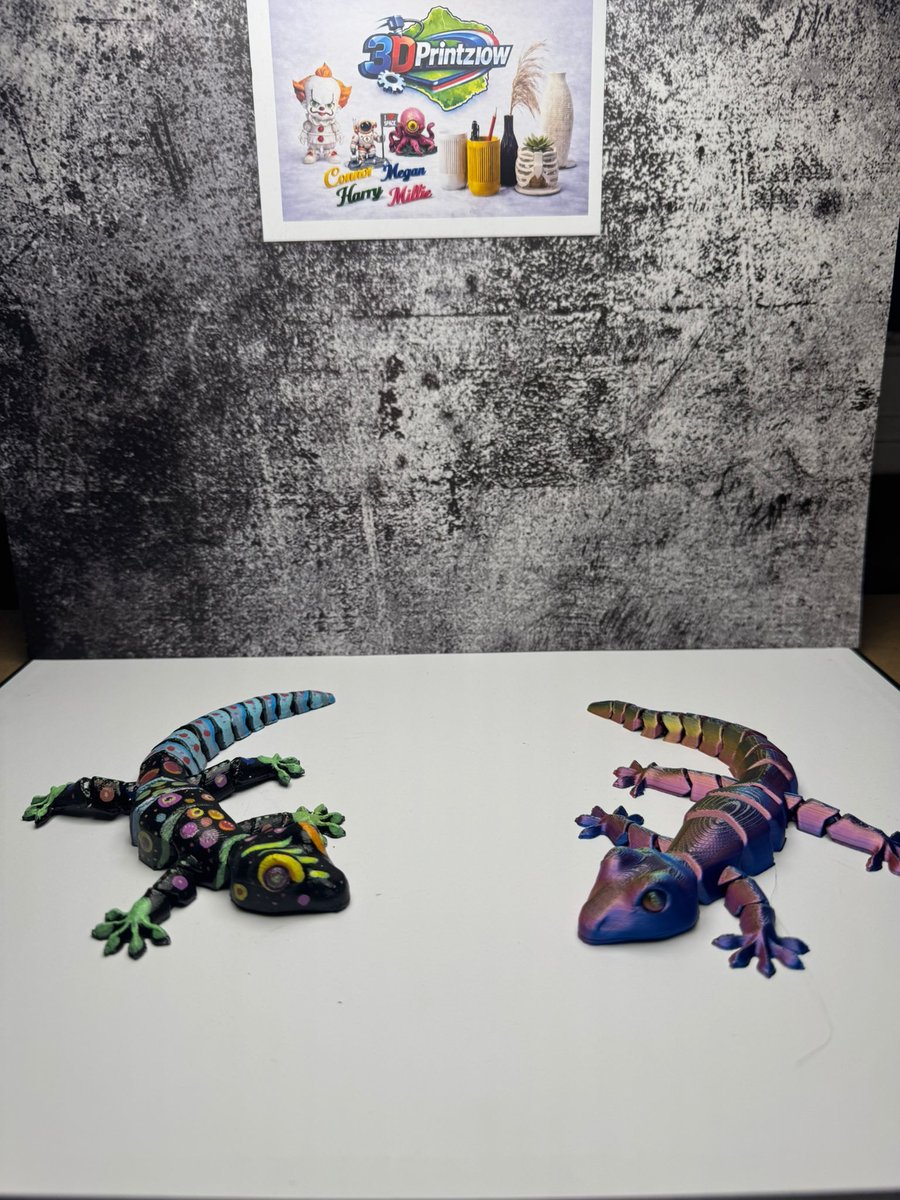 Articulated Gecko Figurine - 50 - 200 - 20mm