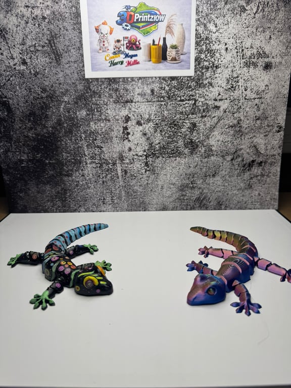 Articulated Gecko Figurine - 50 - 200 - 20mm