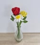 macrame yellow rose bud, single stem rose flower decoration - Image 8