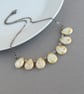 Cream and Gold Teardrop Fan Necklace - Ivory and Mustard Statement Jewellery