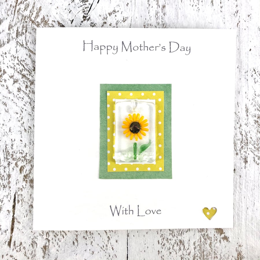 Mother’s Day Card with Detachable Glass Bookmark or Light Catcher