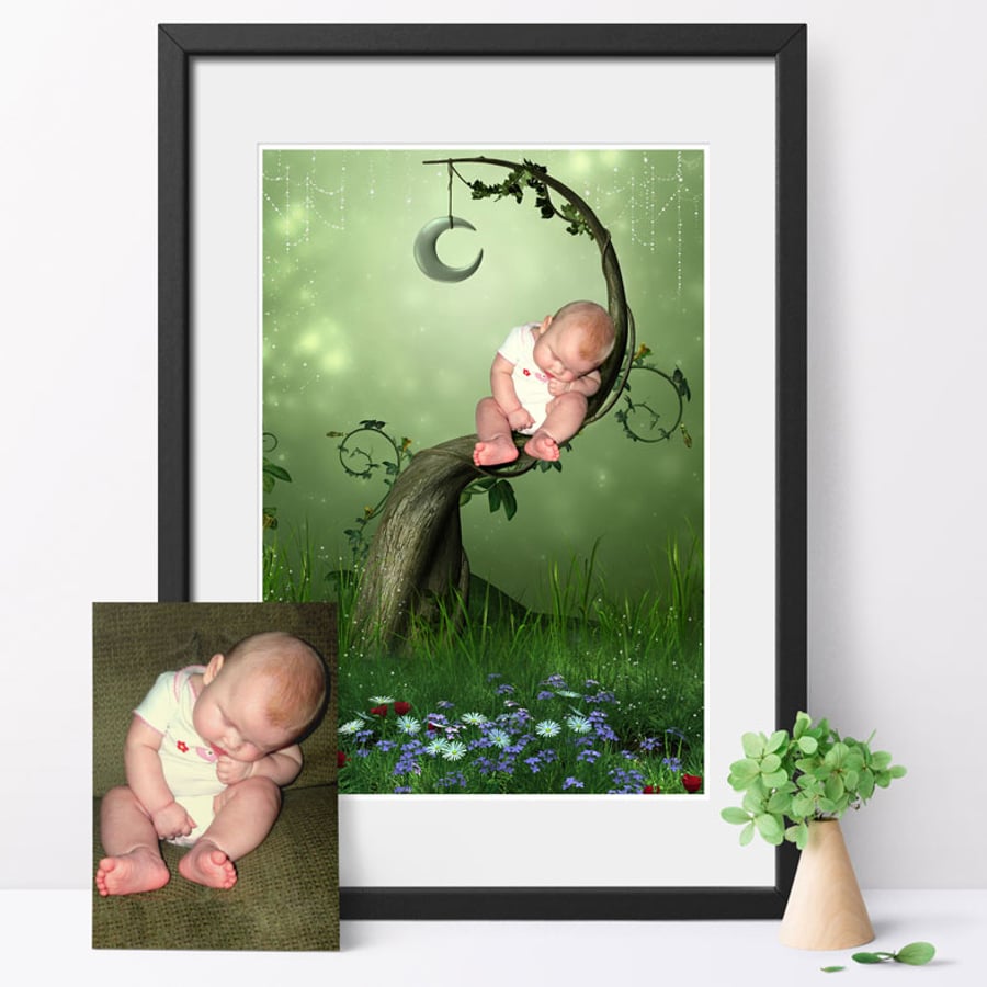 Forty Winks, Fantasy Fairy Portrait custom photo art