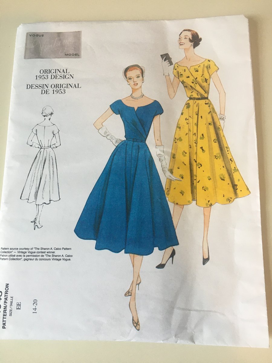 Vogue dressmaking  sewing pattern 1953 dress 