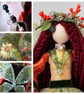 Lady Elowen of the Woodland Realm – One of a Kind Artisan Fairy Doll - Image 5