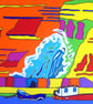 The Wave -  Staithes Yorkshire colourful painting by Rob Soar - Image 1
