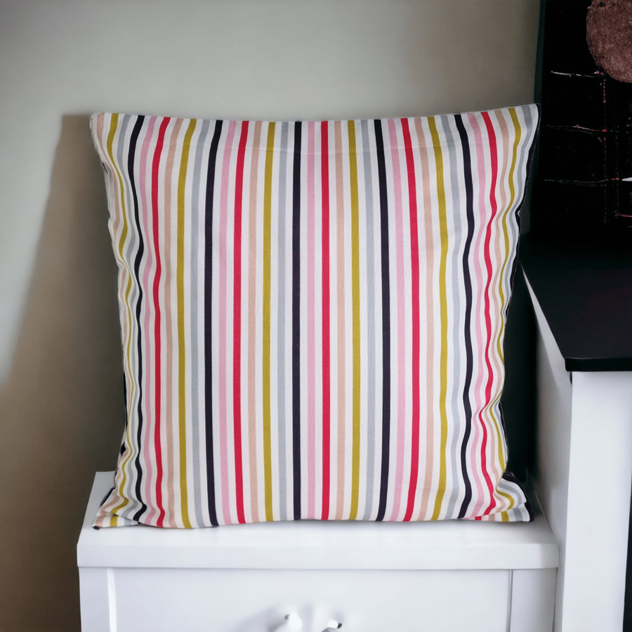 Candy Stripe Handmade Cushion 40 x 40 cm