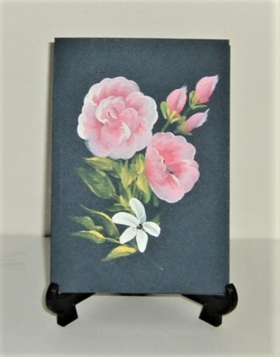 hand painted original all occasion greetings card ( ref F 731 )