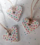 Set of 3 Handmade Love Heart Clay Gift Tags