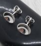 Domed Silver Stud Earrings - Image 3