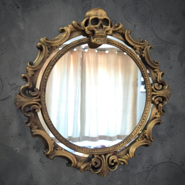 Goth Mirror 19cm Frame Baroque Style