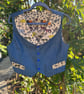 Soft Denim and Animal Print Waistcoat 