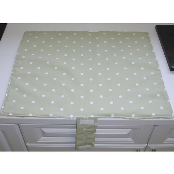 Mat Pad Cover Everhot 60 Range Green Polka Dots Spots White