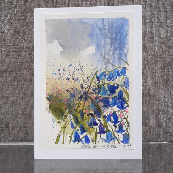 Bluebells. Blank Card. Original Watercolour Painting. 260140