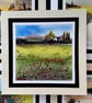 Handmade Blank Greetings Card, Notelet Of Summer Fields And Cottage. One Off - Image 1