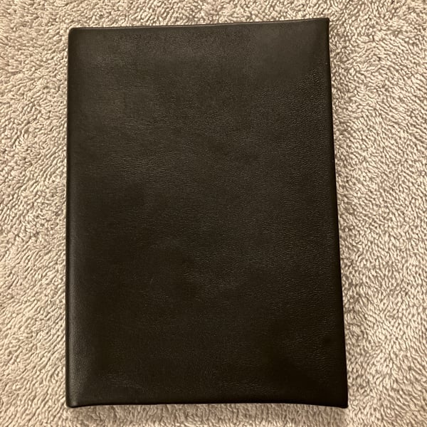A6: Softcover - Black coloured Leather bound Notebook - FREE SHIPPING