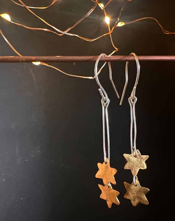 Shooting Stars Christmas Earrings