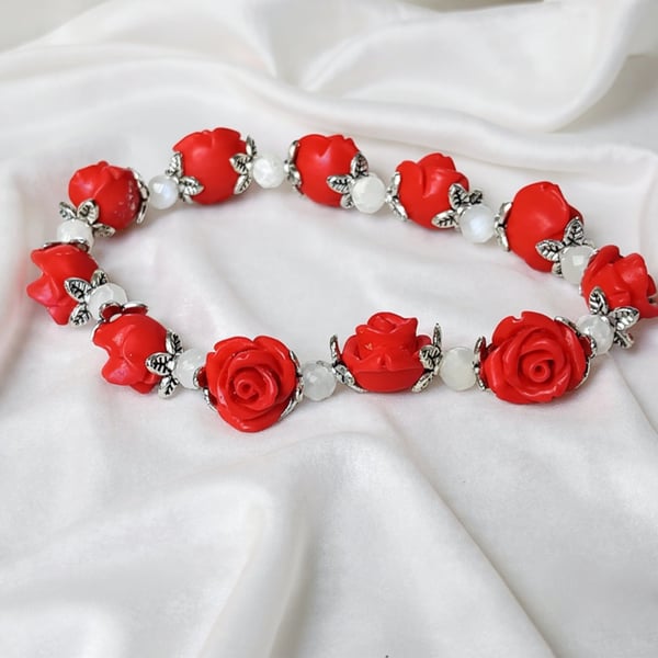 Cinnabar Rose Bracelet