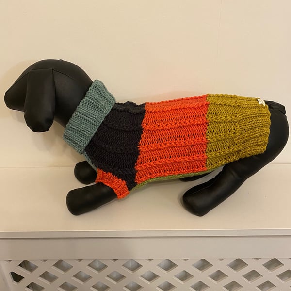 Dog Jumper - Ideal for a Miniature Dachshund or Small Dog, Roll Neck