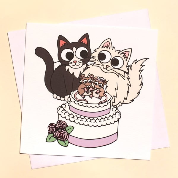 Cat Wedding Card