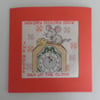 Nursery Rhyme Cross Stitch Card - Hickory Dickory Dock