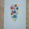 floral hand painted original art greetings card ( ref F 694)
