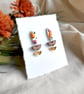 Tiered Geometric Half Moon Autumn Earrings - Image 2