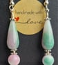 Pretty Watermelon Gemstone Dangle Earrings  - Image 2
