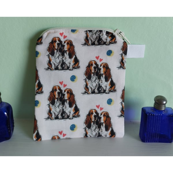 Basset Hound Purse or Card Holder Cotton 