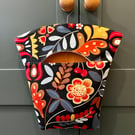 Peg Bag - black floral print 