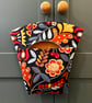 Peg Bag - black floral print 